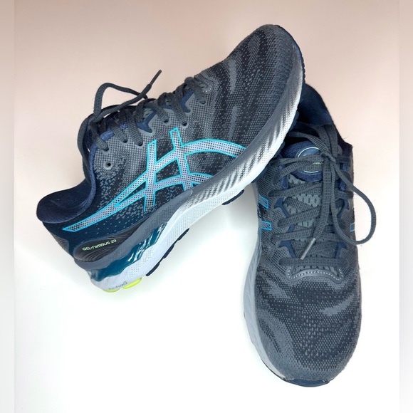 Asics Men’s Gel NIMBUS 23 Athletic Running Shoes Blue Gray Black Size- 7 - Picture 3 of 10
